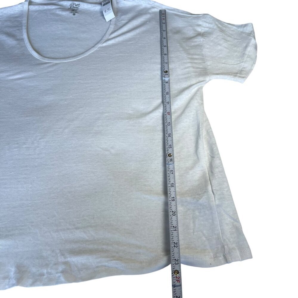 J.Crew 100% Linen Relaxed Tee White Color Size Medium - Picture 7 of 10